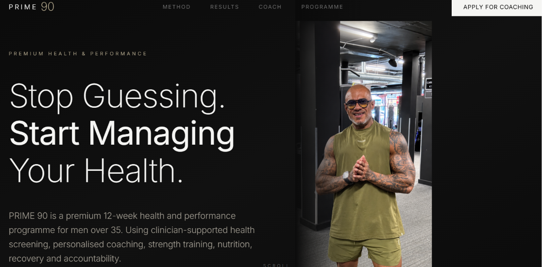 Prime 90 premium website designed by ForgeLab